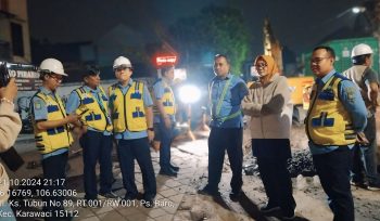 Perumda Tirta Benteng Kota Tangerang Dalam Perbaikan Jalan Rusak Akibat JDU di Jl. Ks. Tubun