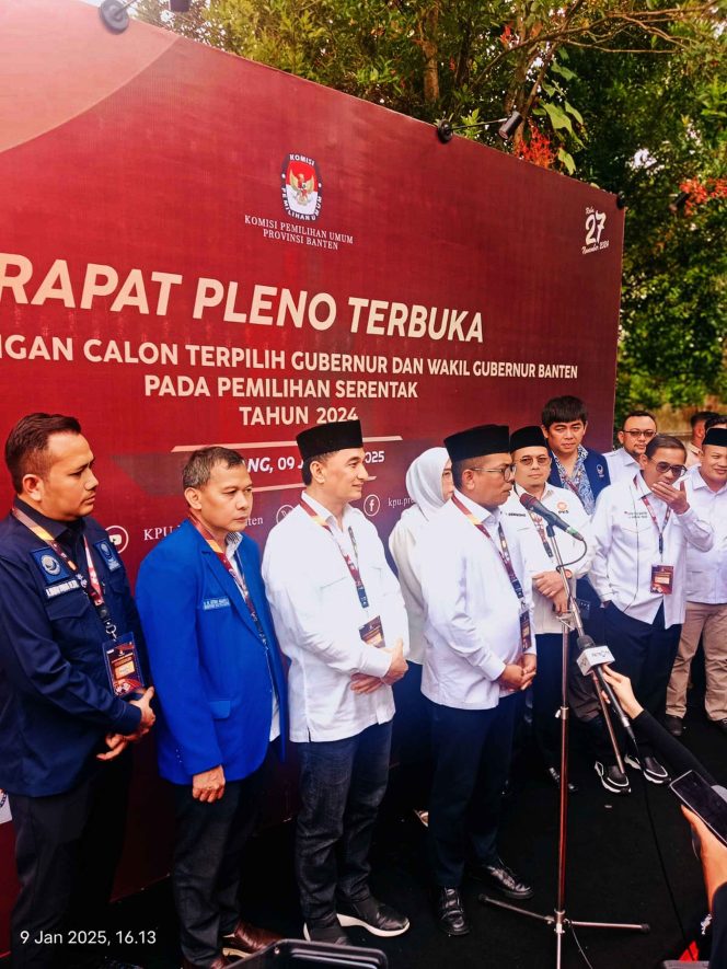 
					Andra Soni dan Dimyati Natakusumah resmi ditetapkan sebagai Gubernur dan Wakil Gubernur Banten 2025-2030. (Foto : Adi Supriyatno)