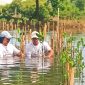 Koordinator Kalung Ade Yunus dalam aksi penanaman ribuan mangrove dengan Tema 'Ruwat Kampung, Rawat Bumi