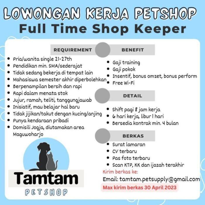 Info loker jaga toko tambun