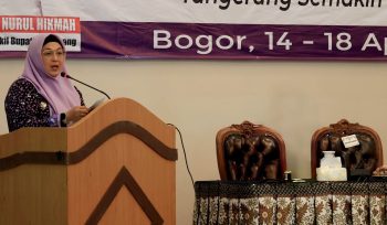 Wakil Bupati (Wabup) Tangerang  Intan Nurul Hikmah Saat Acara Workshop Kepala Sekolah (foto: ist)