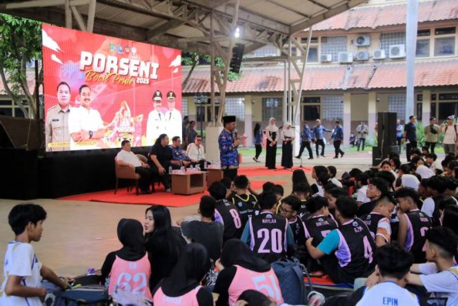 Pembukaan Pekan Olahraga dan Seni (Porseni) Bola Basket 2025 tingkat SMP (foto:ist)