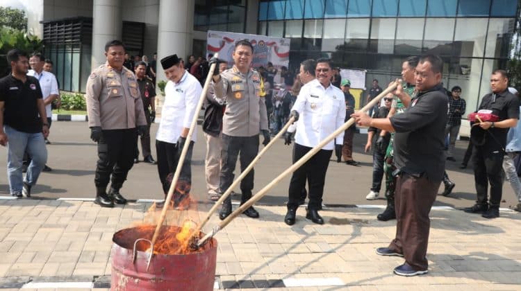 Polrestro Tangerang Kota Musnahkan Barang Bukti Narkoba