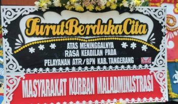 Bunga Duka untuk BPN Kabupaten Tangerang, Warga Protes Maladministrasi