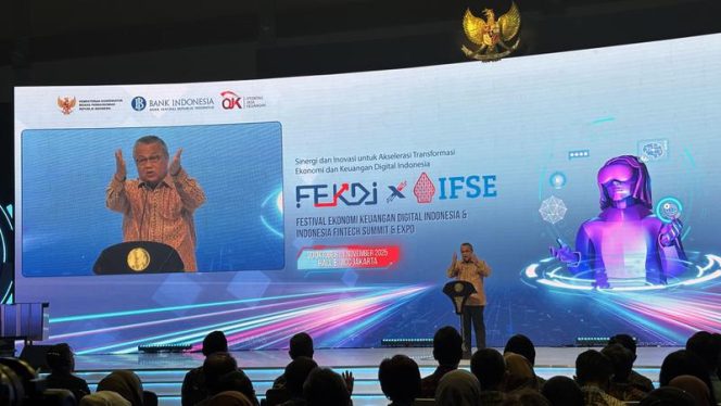 Gubernur BI Perry Warjiyo pada Festival Ekonomi Keuangan Digital Indonesia & Fintech Summit and Expo 2025 (foto:ist)