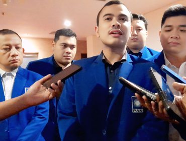 Muhammad Dwiki Ramadhani saat dimintai keterangan pasca musda dan di tetapkan terpilih kembali memimpin PAN Kota Tangerang (foto:Zie)