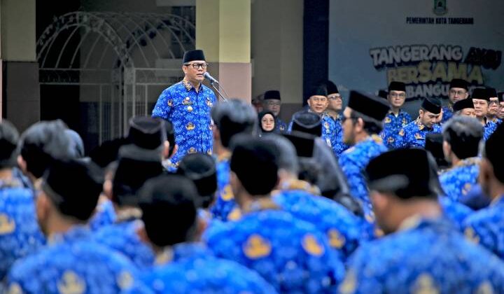 Wakil Wali Kota Tangerang H. Maryono menegaskan pentingnya penerapan Standar Pelayanan Minimal (SPM) saat apel (foto: ist)