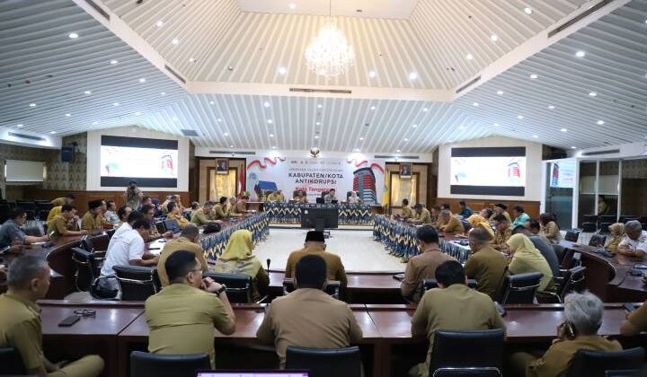 Kegiatan Observasi Calon Percontohan Kabupaten/Kota Antikorupsi di Ruang Akhlakul Karimah, Lantai 3 Gedung Pusat Pemerintahan Kota Tangerang. (Foto: ist)