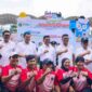 Mendikdasmen Abdul Mu'ti, Gubernur Banten Andra Soni, Walikota Tangerang Sachrudin dan walikota Tangerang Maryono Hasan, Bupati Tangerang Maesyal Rasyid dalam acara Gebyar Lomba Talenta Siswa 2026 O2SN, FLS3N dan LKS yang dirangkaikan dengan deklarasi budaya sekolah aman dan nyaman serta peluncuran Adiwiyata SMA, SMK dan SKh se-Provinsi Banten yang dilaksanakan di Stadion Benteng Reborn, Kota Tangerang. Foto: tangerangpedia