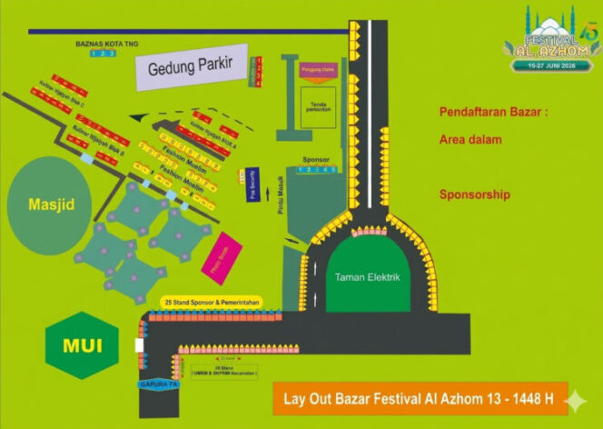 
Ilustrasi Layout Festival Al Azhom Tahun 2026 (Gambar:ist)