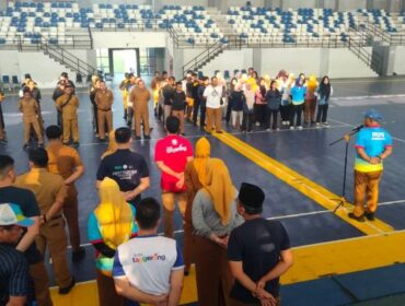 Apel sebelum aktivitas pembersihan Fasilitas Olahraga (foto:ist)